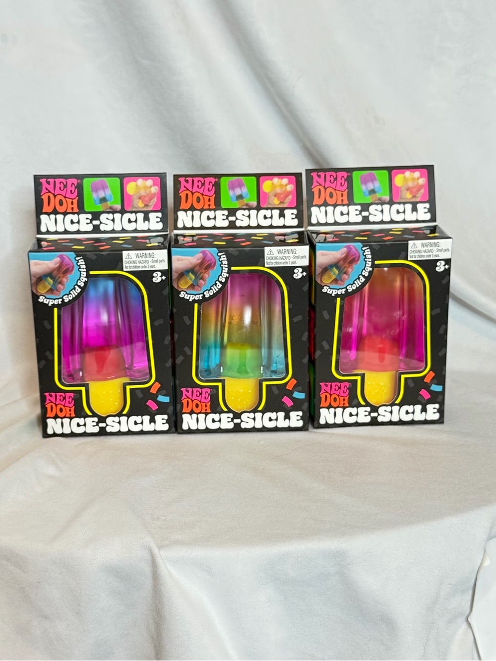 NeeDoh Nice-Sicle Set of 3 | Boxed Popsicle Squishies